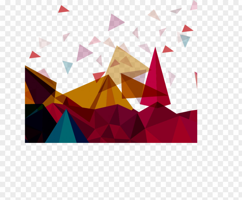 Color Triangle Blocks Geometry PNG