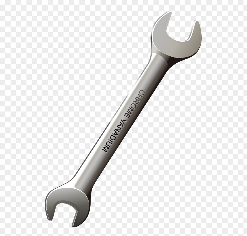 Silver Wrench Tool Adjustable Spanner PNG