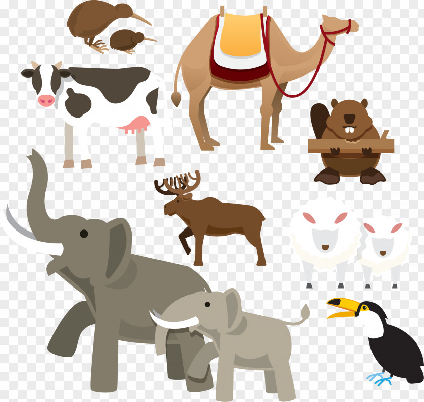 Vector Material Animal Elephant Camel Cows Thailand Thai Cuisine Drawing Illustration PNG