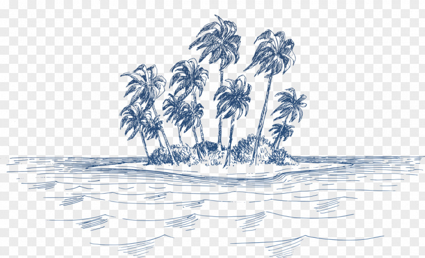 Coconut Tree Poster Drawing Fototapeta Interieur PNG