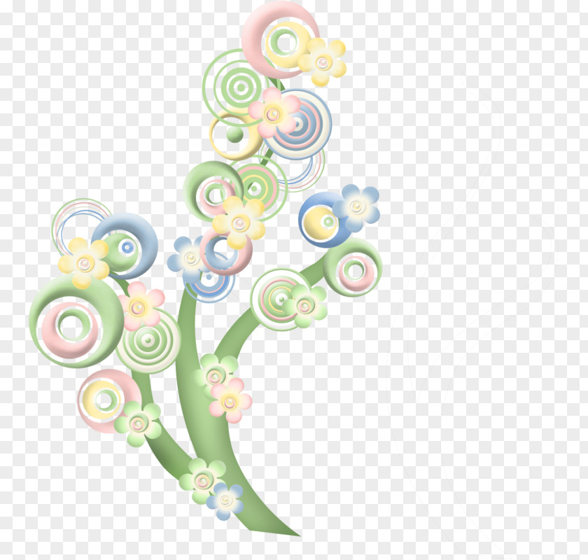 Creative Green Tree Ring Petal Flower Designer Pattern PNG