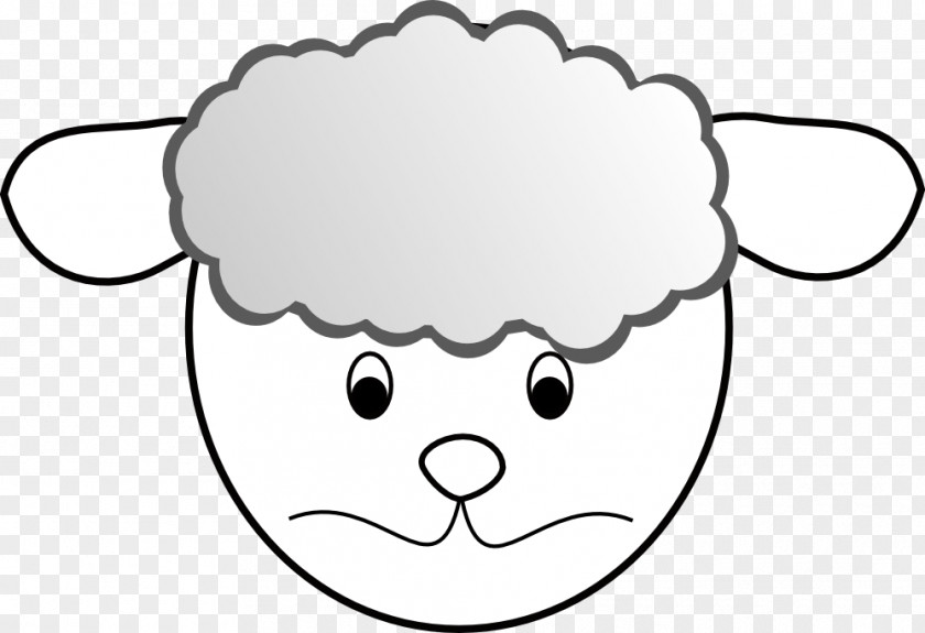 Black And White Sad Face Boer Goat Sheep Clip Art PNG