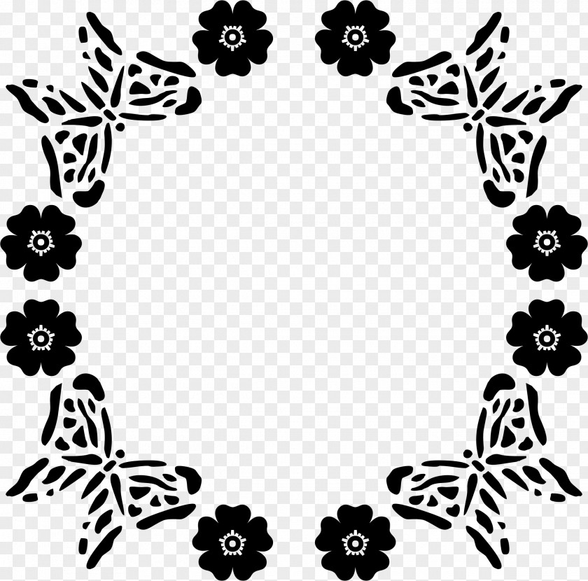 Flower Boarder Butterfly Clip Art PNG