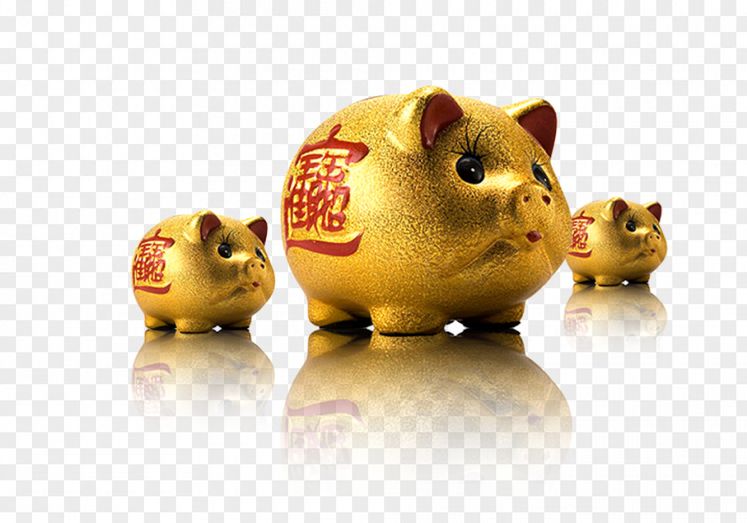 Golden Pig Investment Banking Personal Finance Money Icon PNG