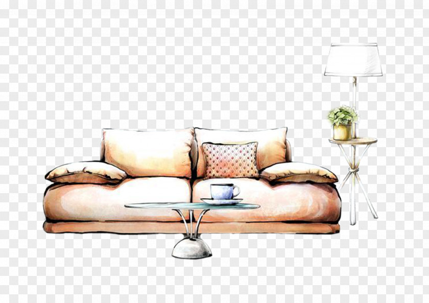 Hand-painted Sofa Interior Design Services Painting Drawing Decorative Arts PNG