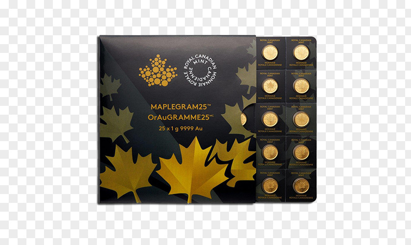 Gold Grame Canada Canadian Maple Leaf Royal Mint Bullion Coin PNG