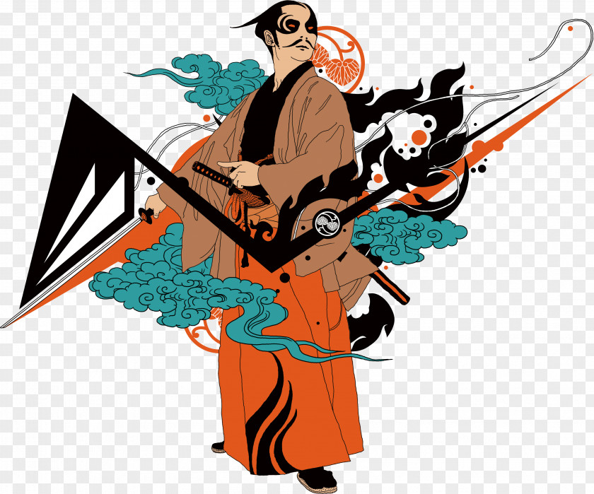Japanese Samurai Color Japan Bushido Clip Art PNG