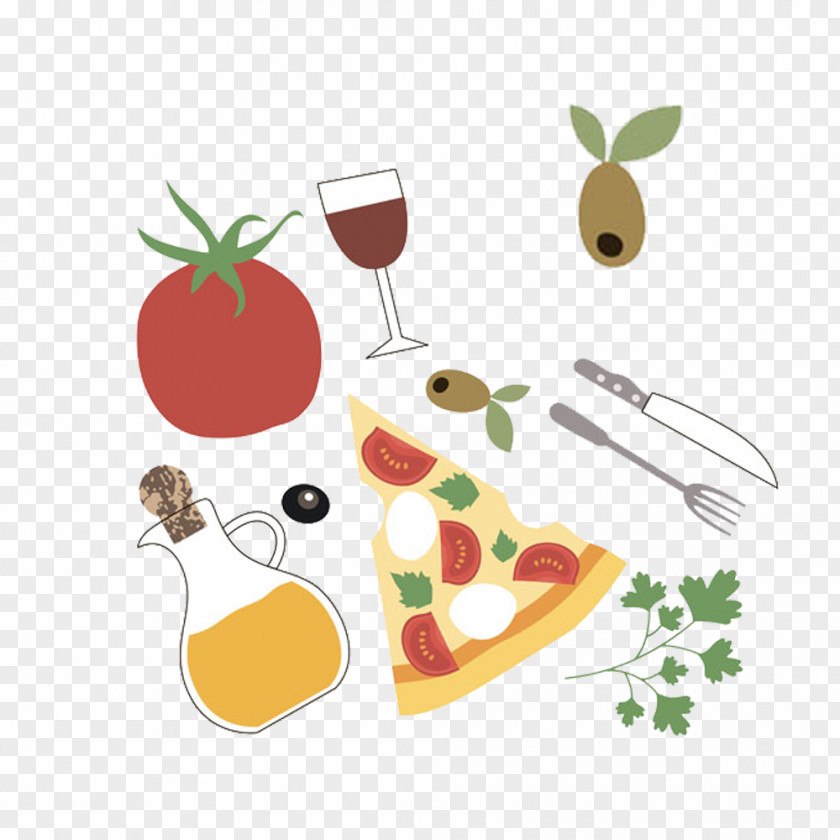 Pizza Knife And Fork Delivery Italian Cuisine Drawing PNG