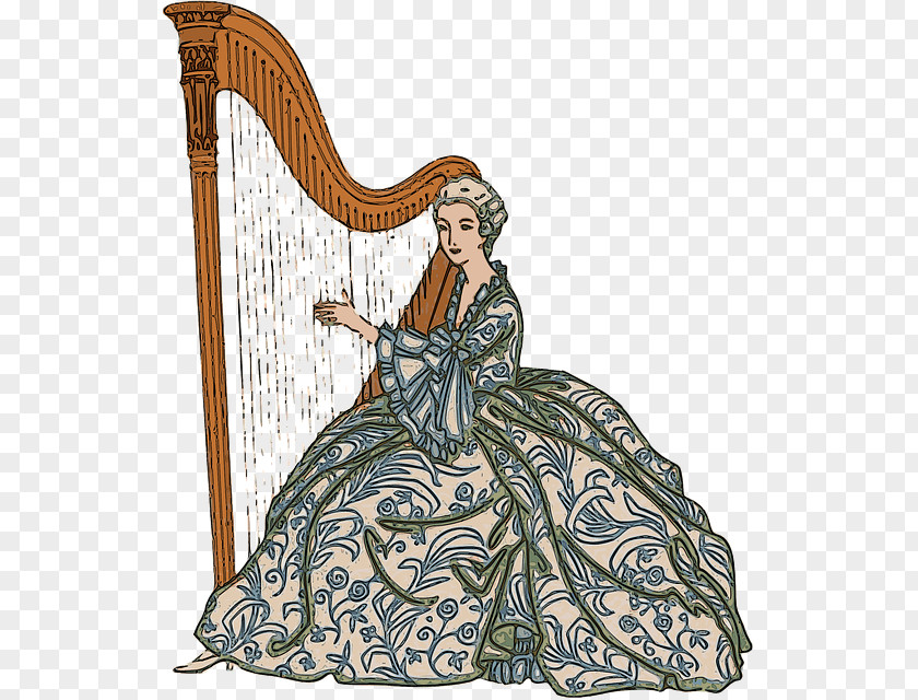 A Woman Who Plays Harp Download PNG