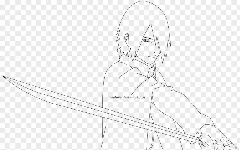 Drawing Sasuke Uchiha Line Art Cartoon Sketch PNG