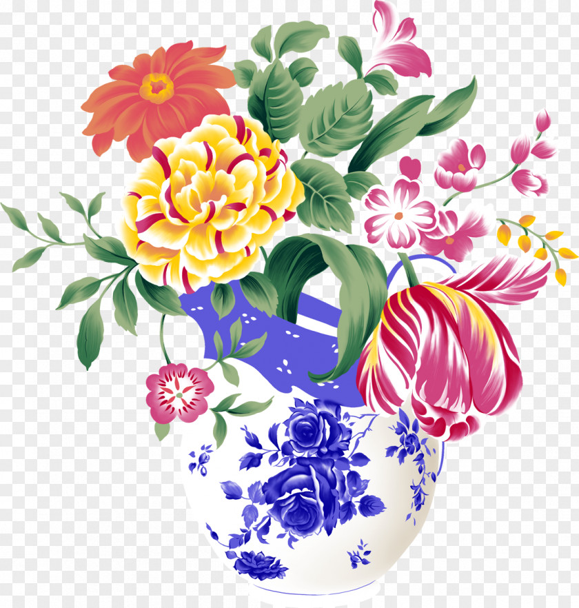 Peony Vase Flower Color Orange PNG