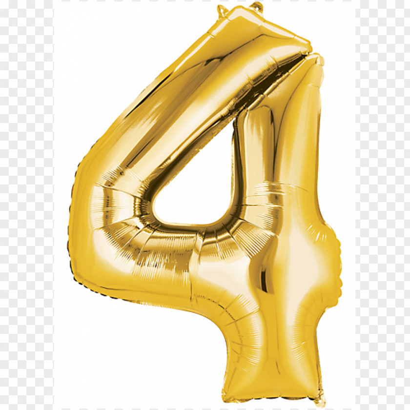 Balloon Mylar Birthday Party Gold PNG