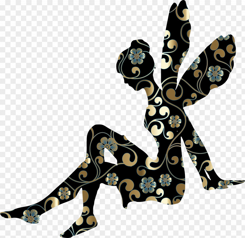 Lizard Fairy Silhouette Clip Art PNG