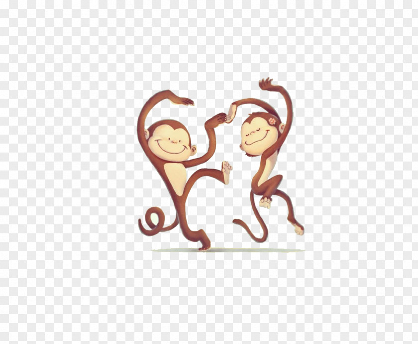Two Monkeys Little Monkey Mad About Drawing Illustration PNG