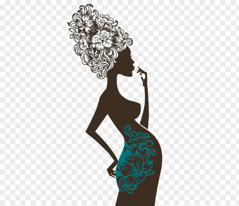 Women's Health Pregnancy Woman Silhouette Illustration PNG