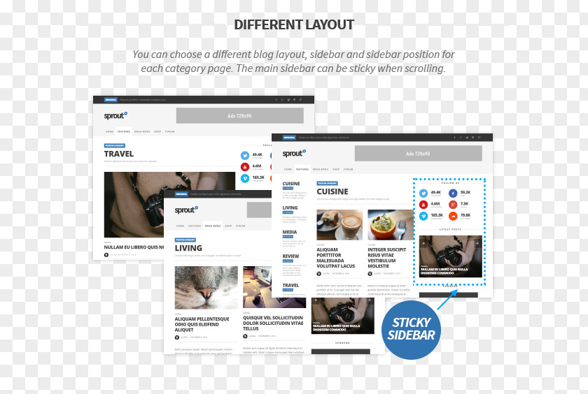 WordPress Web Page Layout Responsive Design Magazine PNG