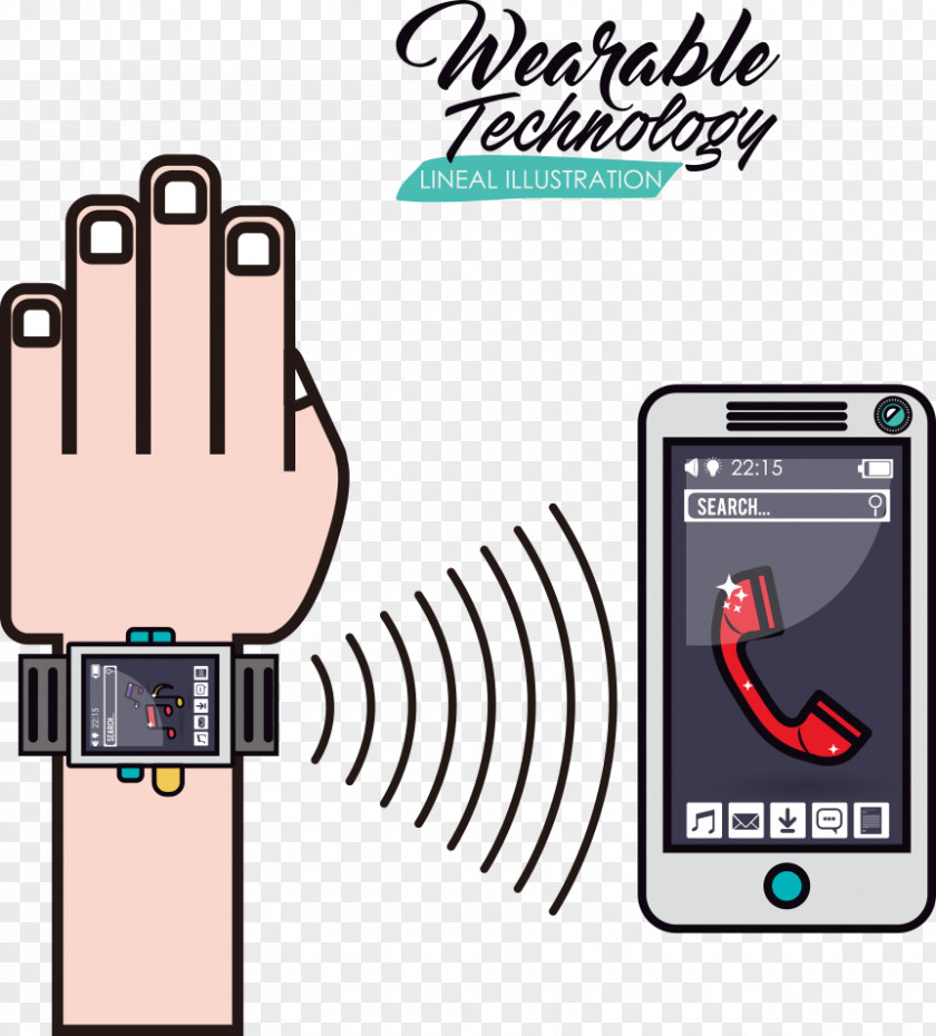 Vector Watch And Phone Contacts Mobile Drawing PNG