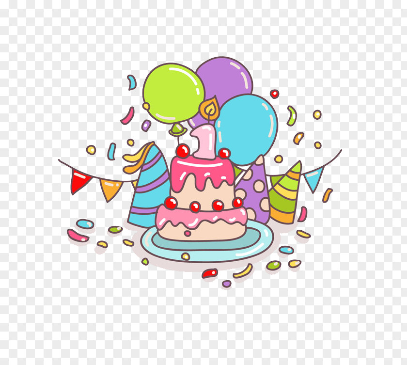 Cake Birthday Greeting Card PNG