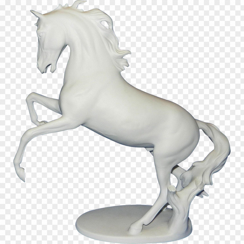 Bisque Horse Porcelain Figurine Stallion PNG