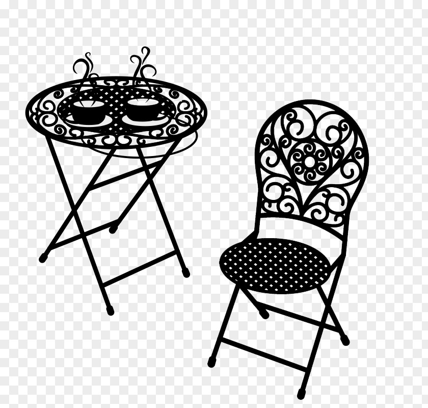 Black Pattern Chairs Coffee Table Chair PNG