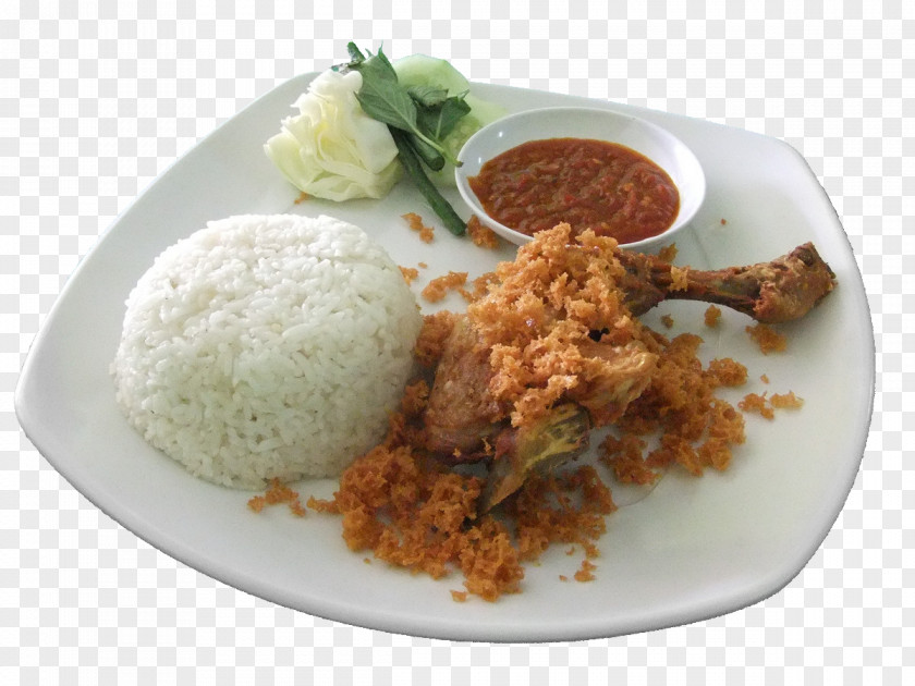 Fried Chicken With Rice Ayam Goreng Asli Prambanan Indonesian Cuisine Nasi Campur PNG