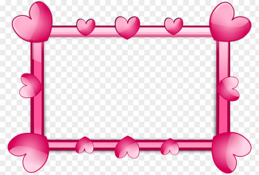 Pink Border Frame HD Picture Heart Clip Art PNG