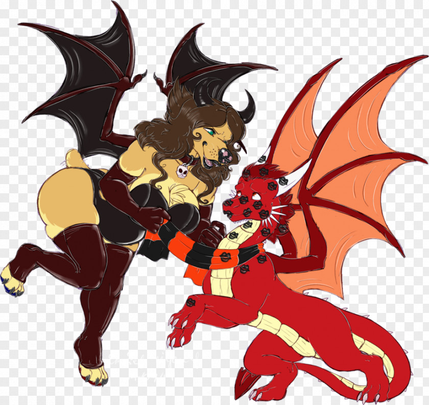 Dragon Devil Demon Kiss Cartoon PNG