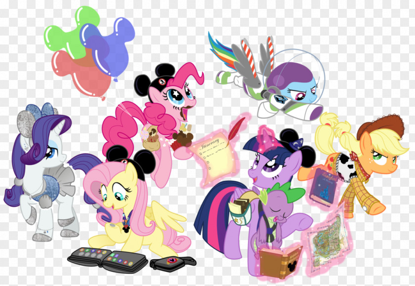 Multicolored Ribbons Pony Twilight Sparkle Pinkie Pie Applejack Disneyland PNG