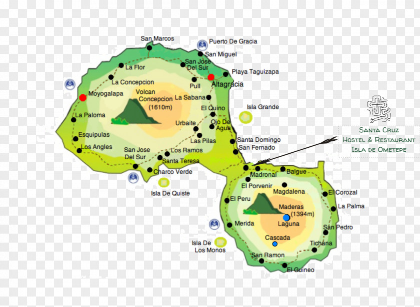 Map Ometepe Island Isla De Quiste San Juan Del Sur PNG