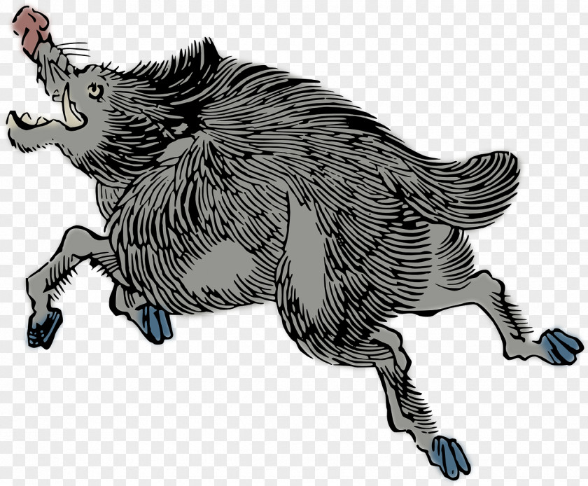 Running Wild Boar Clip Art PNG