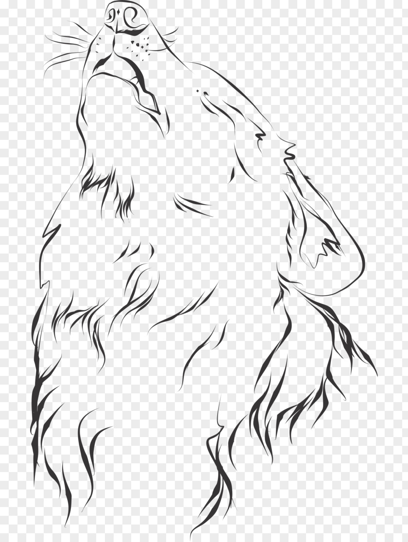 The Jungle Book Gray Wolf Line Art Drawing Sketch PNG