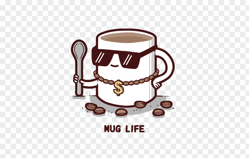 Vector Cartoon Coffee Cup Mug Humour PNG