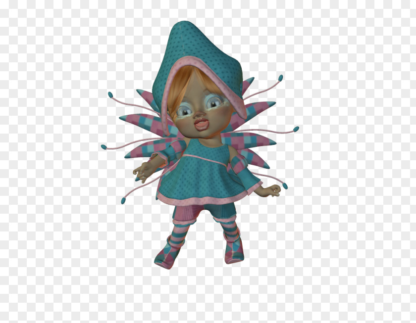Fairy Christmas Ornament Doll Turquoise PNG
