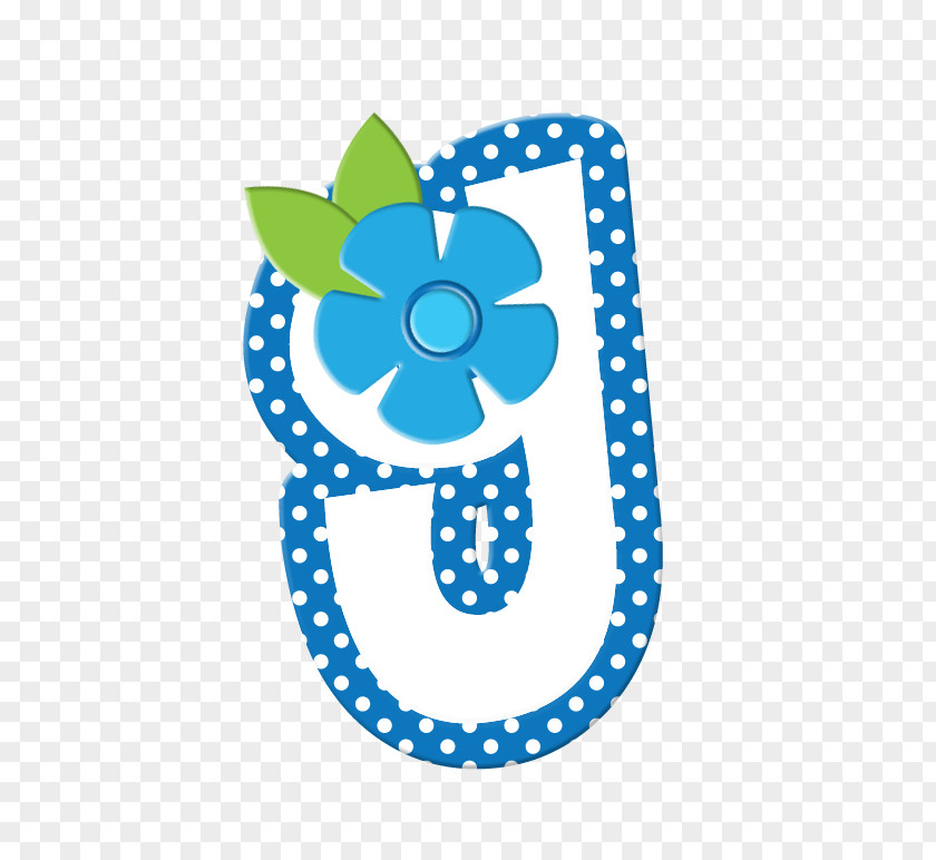 Flores Azules Letter Alphabet Initial G PNG