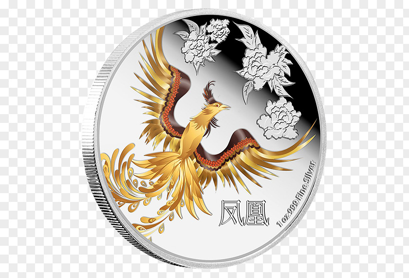Phoenix Silver Coin Feng Shui Ounce PNG
