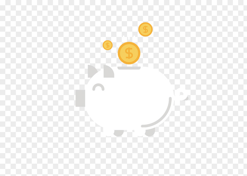 Piggy Bank Yellow Circle Pattern PNG