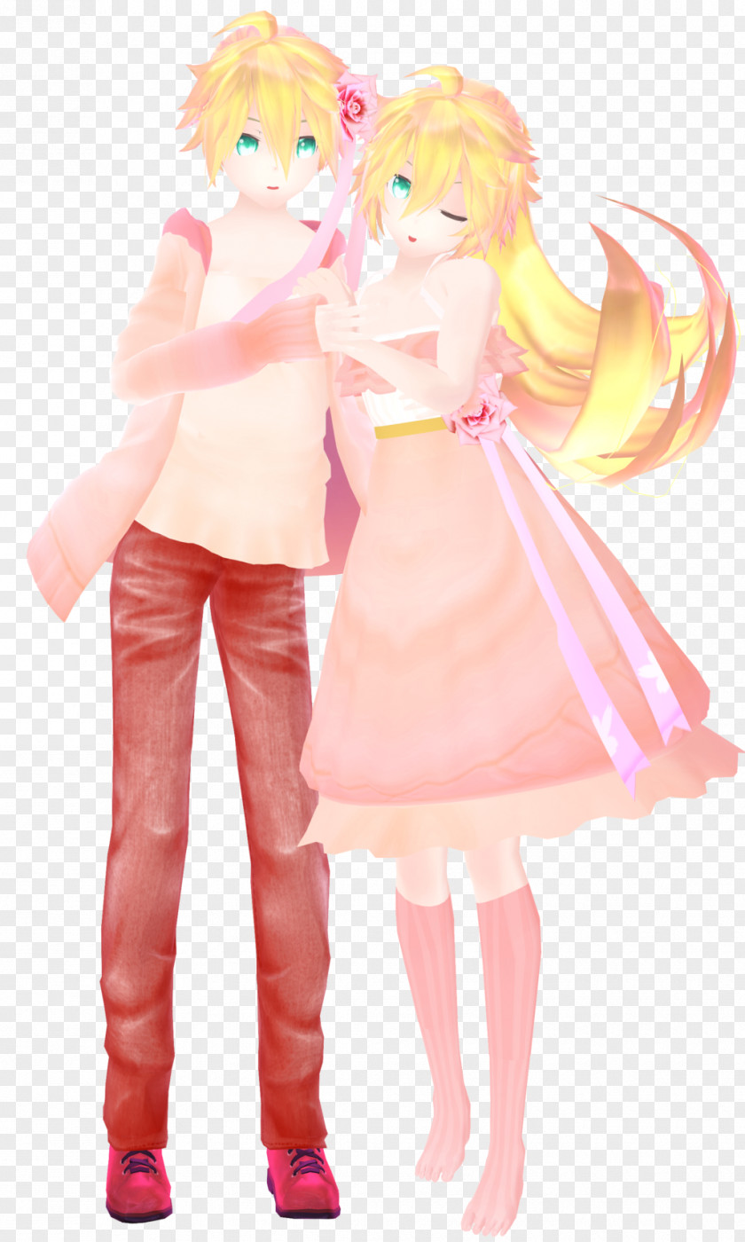 Pink Kagamine Rin/Len MikuMikuDance Vocaloid Rose PNG