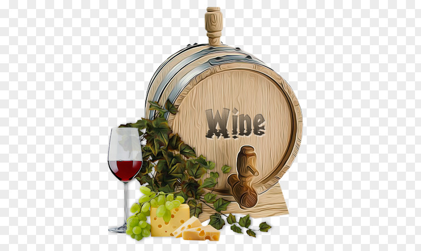 Wine Barrels Liqueur Bottle PNG