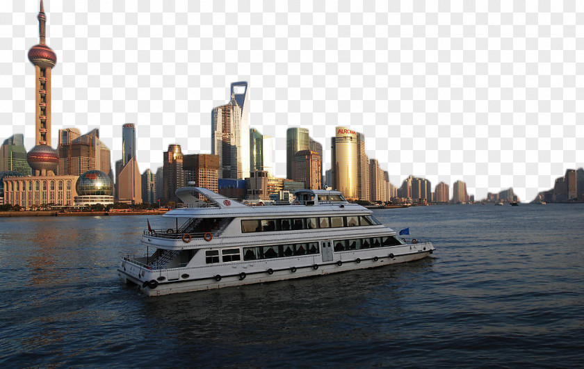 Real Shot Huangpu River Bank Oriental Pearl Tower The Bund Zhujiajiao Ferry PNG