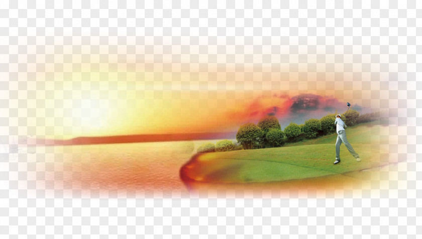 Sunset Golf Background Close-up Wallpaper PNG