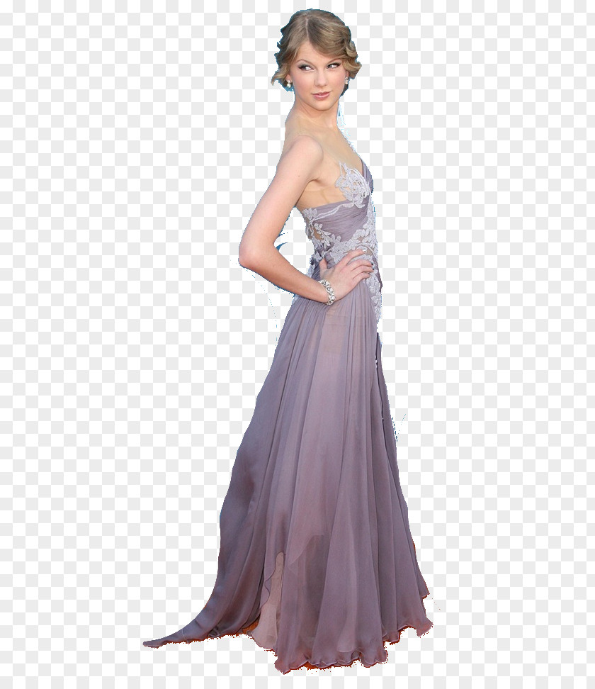 Taylor Swift Red Carpet Gown Cocktail Dress Shoulder Satin PNG