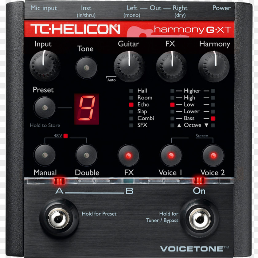 Acoustic Guitar Effects Processors & Pedals TC-Helicon VoiceTone Harmony-G XT Harmony G-XT PNG