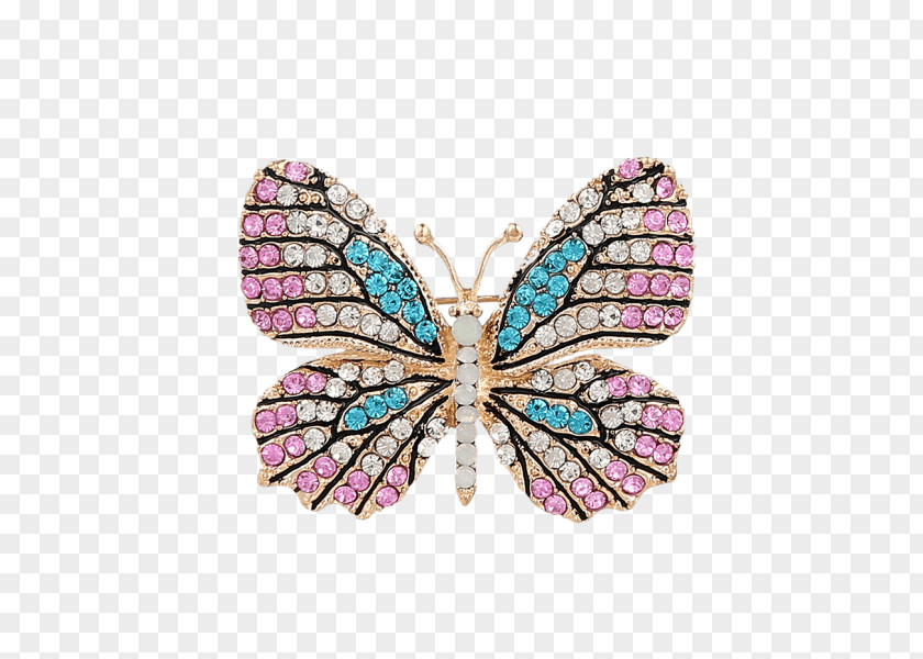 Butterfly Brooch Earring Jewellery Imitation Gemstones & Rhinestones PNG