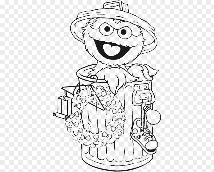 Oscar The Grouch Elmo Big Bird Coloring Book Drawing PNG