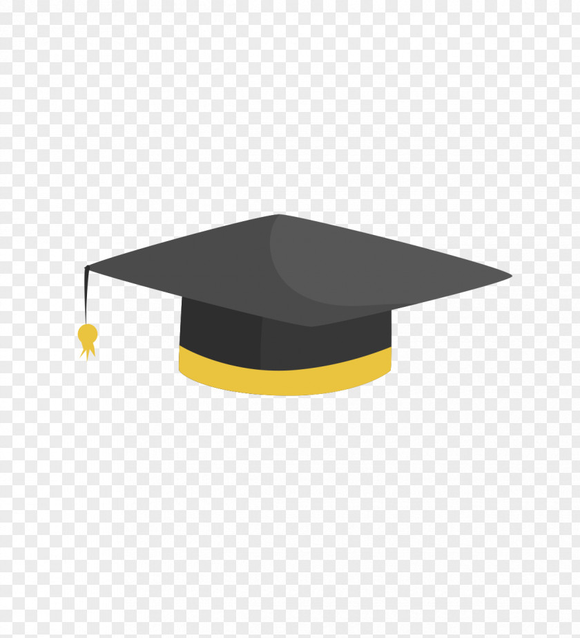 Bachelor Cap Yellow Angle Pattern PNG