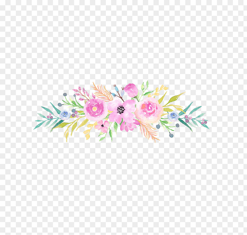 Hand-painted Flowers Flower Bouquet Wreath Computer File PNG