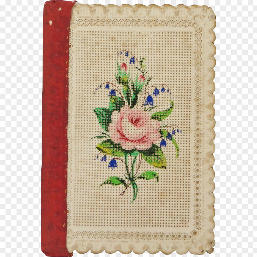 Hand Painted Rose Cross-stitch Needlework Place Mats Rectangle PNG