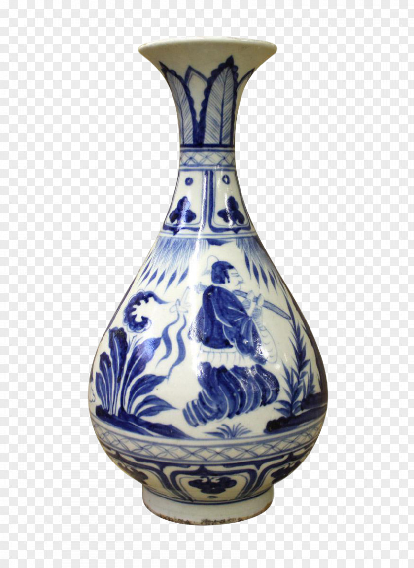 Vase Ceramic Porcelain Blue And White Pottery Cobalt PNG