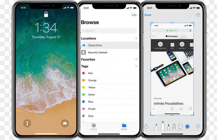 Blue Sea Ipone6 Interface IPhone X 7 8 IOS 11 PNG