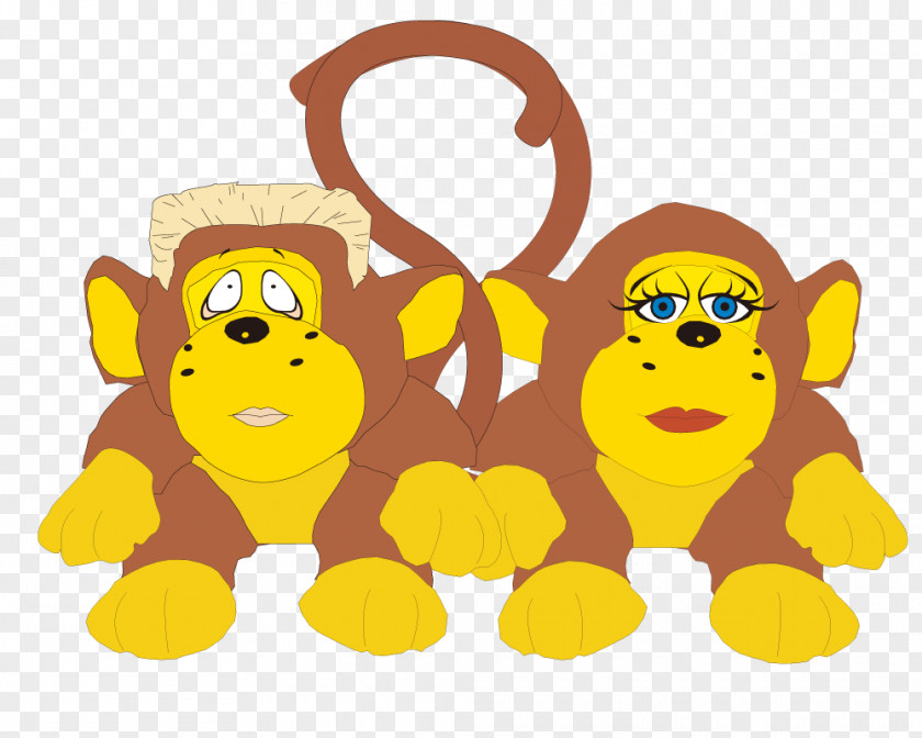 Little Monkey Mascot Vector Logo Illustration PNG